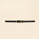 OLEADA NYC Apparel and Accessories > Women > Small Leather Goods > Leather Belt Color_Black Marea Belt