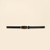 OLEADA NYC Apparel and Accessories > Women > Small Leather Goods > Leather Belt Color_Black Marea Belt