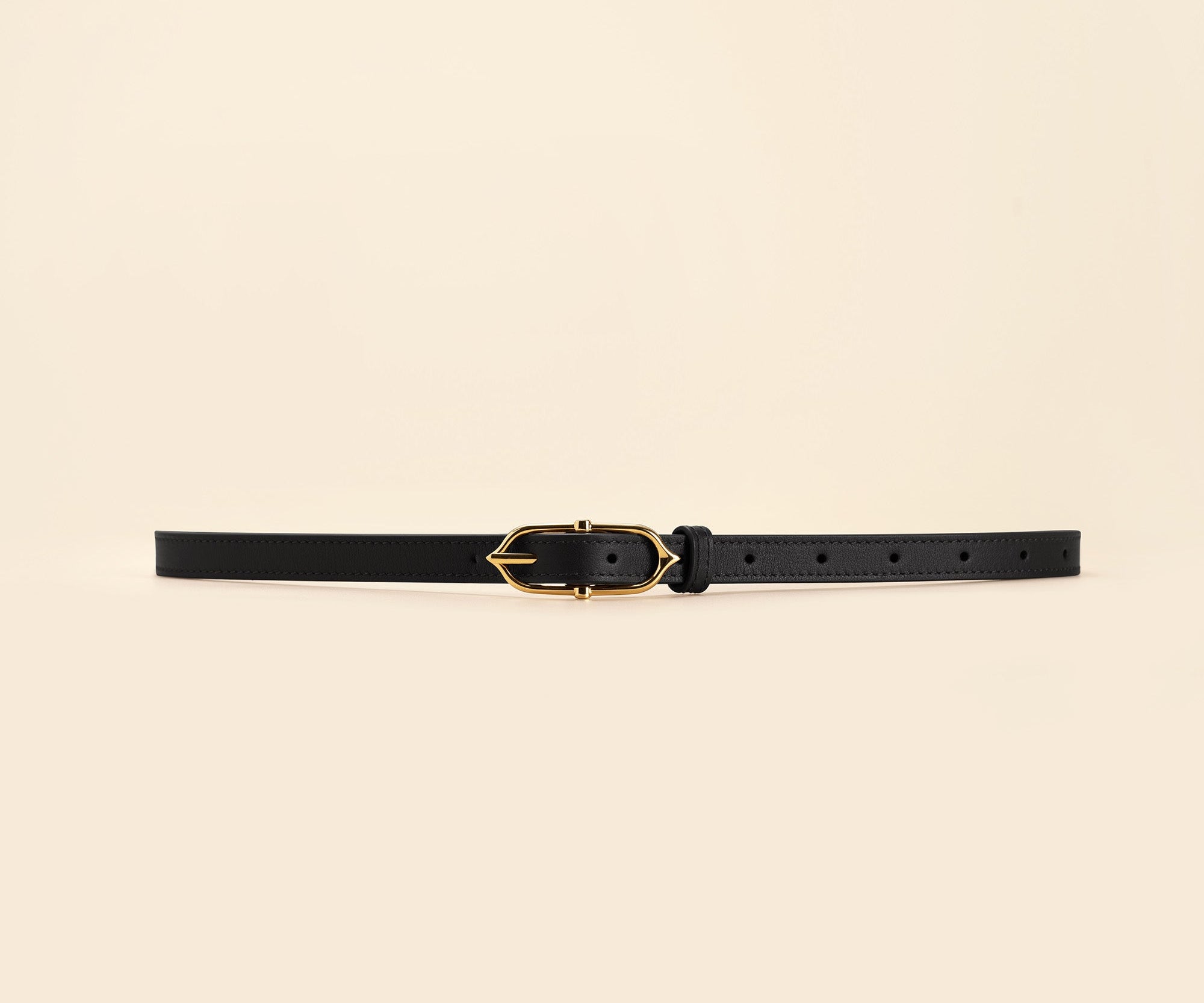 OLEADA NYC Apparel and Accessories > Women > Small Leather Goods > Leather Belt Color_Black Marea Belt