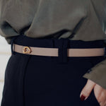 OLEADA NYC Apparel and Accessories > Women > Small Leather Goods > Leather Belt Color_Black Sunrise Reversible Belt