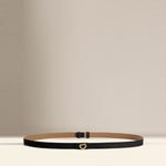 OLEADA NYC Apparel and Accessories > Women > Small Leather Goods > Leather Belt Color_Black Sunrise Reversible Belt