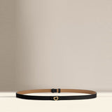 OLEADA NYC Apparel and Accessories > Women > Small Leather Goods > Leather Belt Color_Black Sunrise Reversible Belt