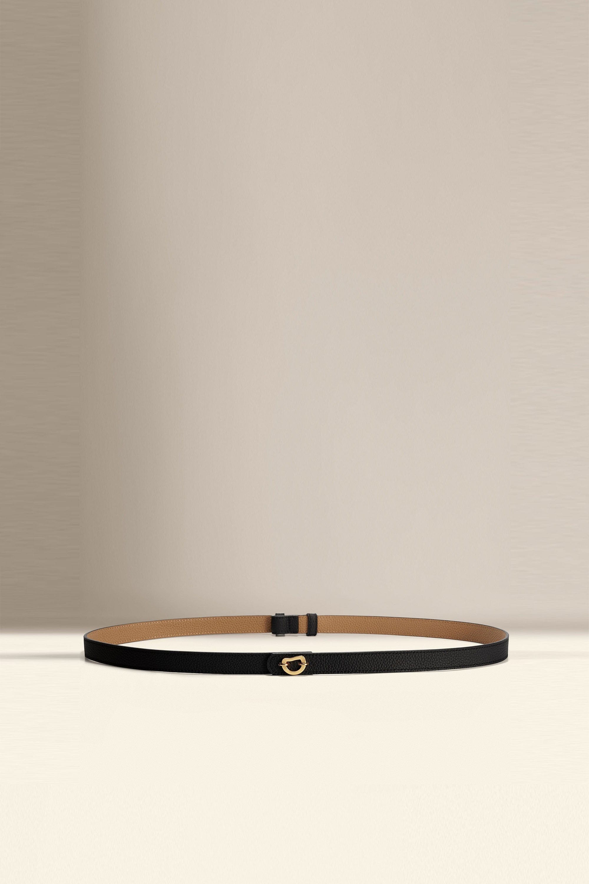 OLEADA NYC Apparel and Accessories > Women > Small Leather Goods > Leather Belt Color_Black Sunrise Reversible Belt