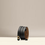 OLEADA NYC Apparel and Accessories > Women > Small Leather Goods > Leather Belt Color_Black Sunrise Reversible Belt