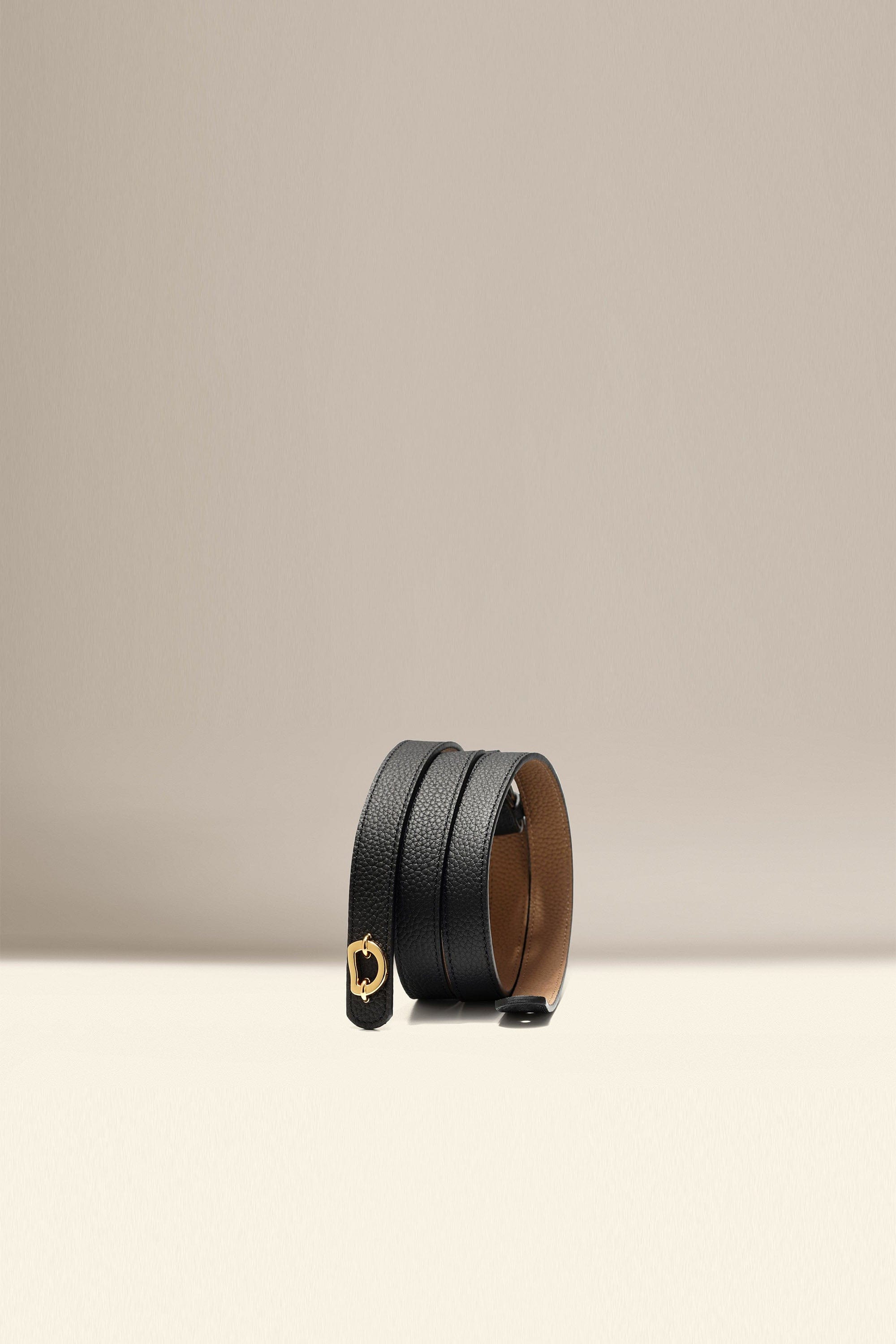 OLEADA NYC Apparel and Accessories > Women > Small Leather Goods > Leather Belt Color_Black Sunrise Reversible Belt