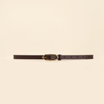 OLEADA NYC Apparel and Accessories > Women > Small Leather Goods > Leather Belt Color_Chocolate Marea Belt