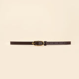 OLEADA NYC Apparel and Accessories > Women > Small Leather Goods > Leather Belt Color_Chocolate Marea Belt