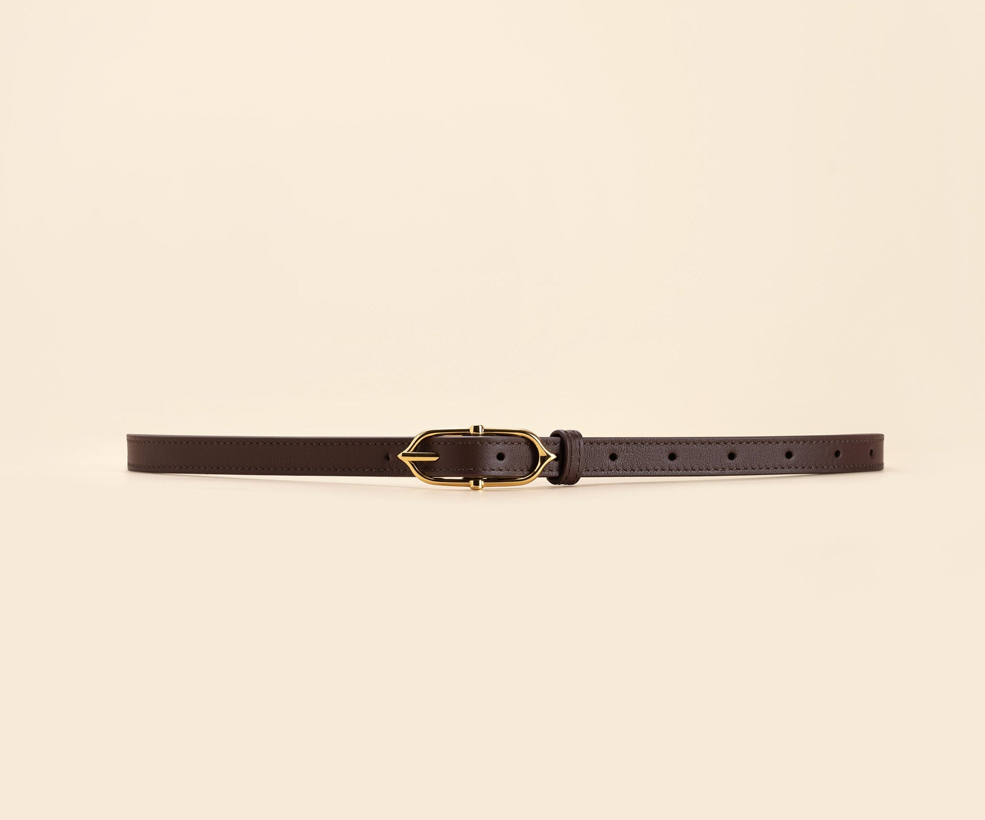 OLEADA NYC Apparel and Accessories > Women > Small Leather Goods > Leather Belt Color_Chocolate Marea Belt