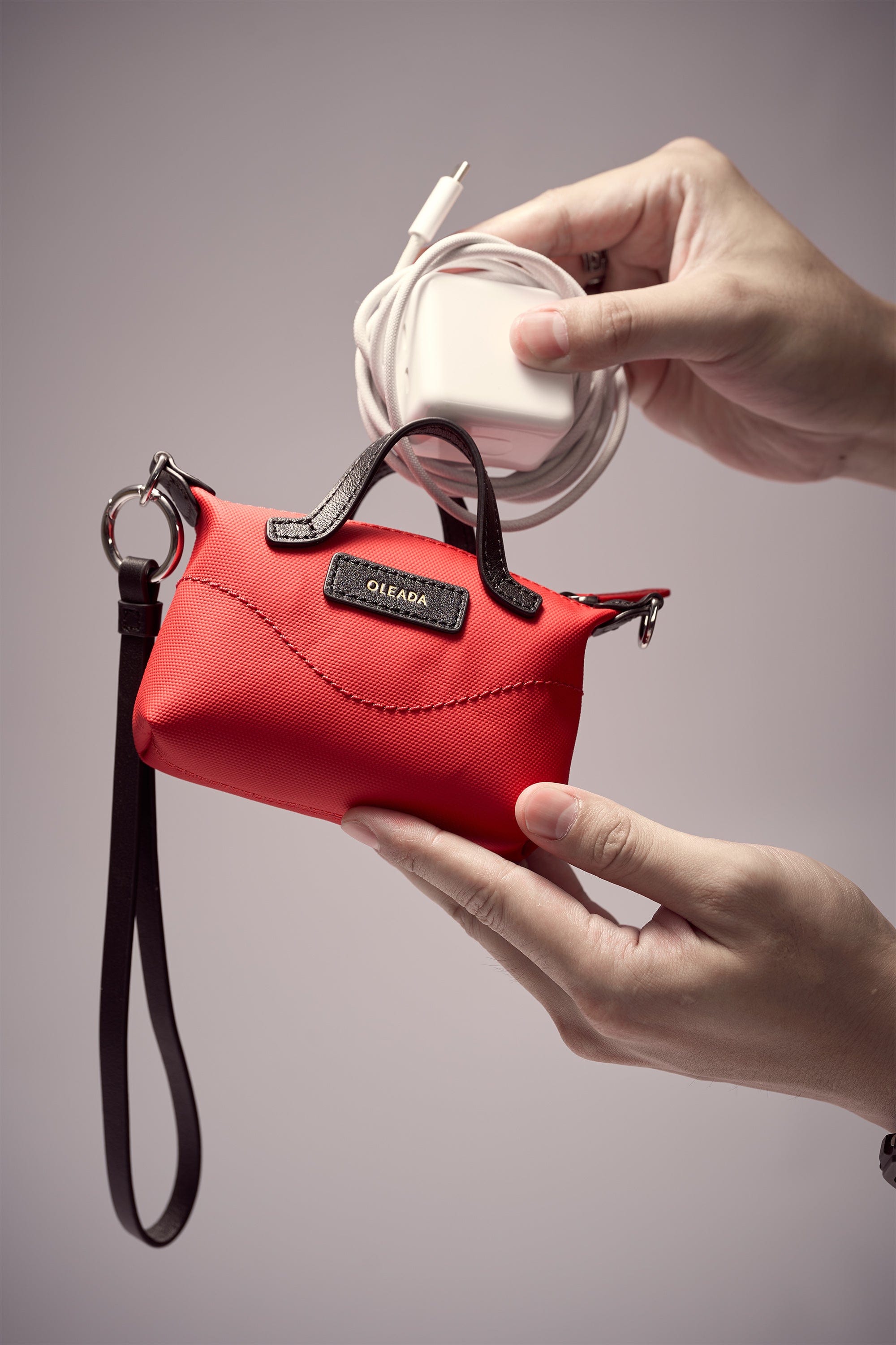 OLEADA NYC Apparel and Accessories > Women > Small Leather Goods > Leather Cardholder AnyWear AnyDuffle Charm