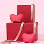 OLEADA NYC Apparel and Accessories > Women > Small Leather Goods > Leather Case Color_Poppy Mini Le Coeur Pouch