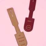 OLEADA NYC Apparel and Accessories > Women > Small Leather Goods > Leather Case Color_Scarlet Atlas Emotional Support Luggage Tag