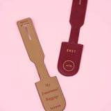 OLEADA NYC Apparel and Accessories > Women > Small Leather Goods > Leather Case Color_Scarlet Atlas Emotional Support Luggage Tag