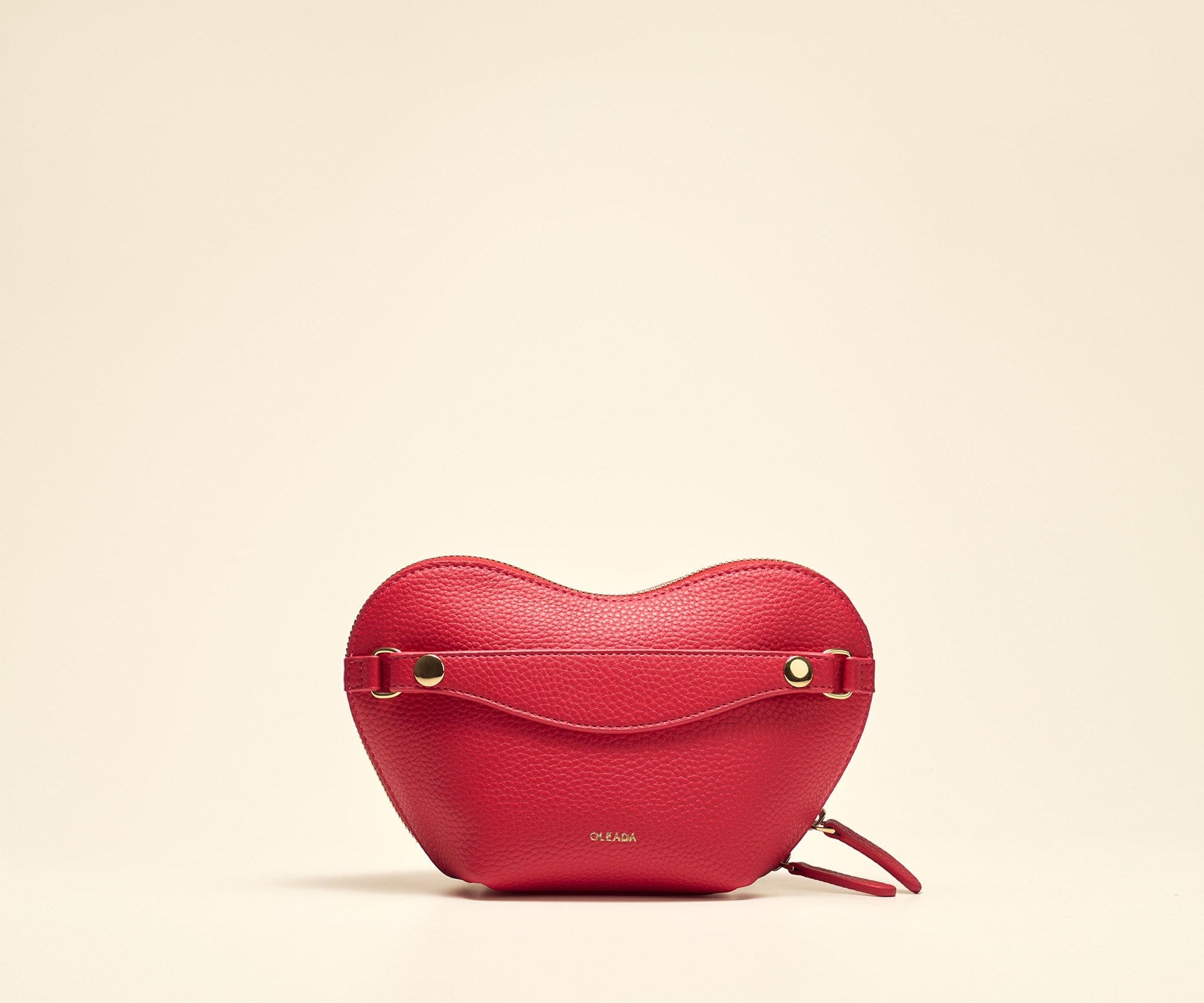 OLEADA NYC Apparel and Accessories > Women > Small Leather Goods > Leather Case Color_Scarlet Large Le Coeur
