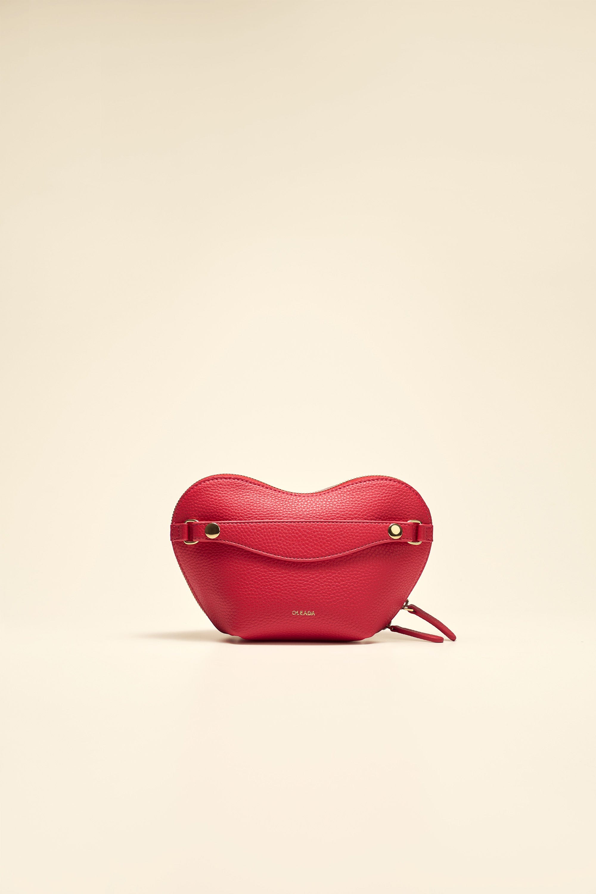 OLEADA NYC Apparel and Accessories > Women > Small Leather Goods > Leather Case Color_Scarlet Large Le Coeur