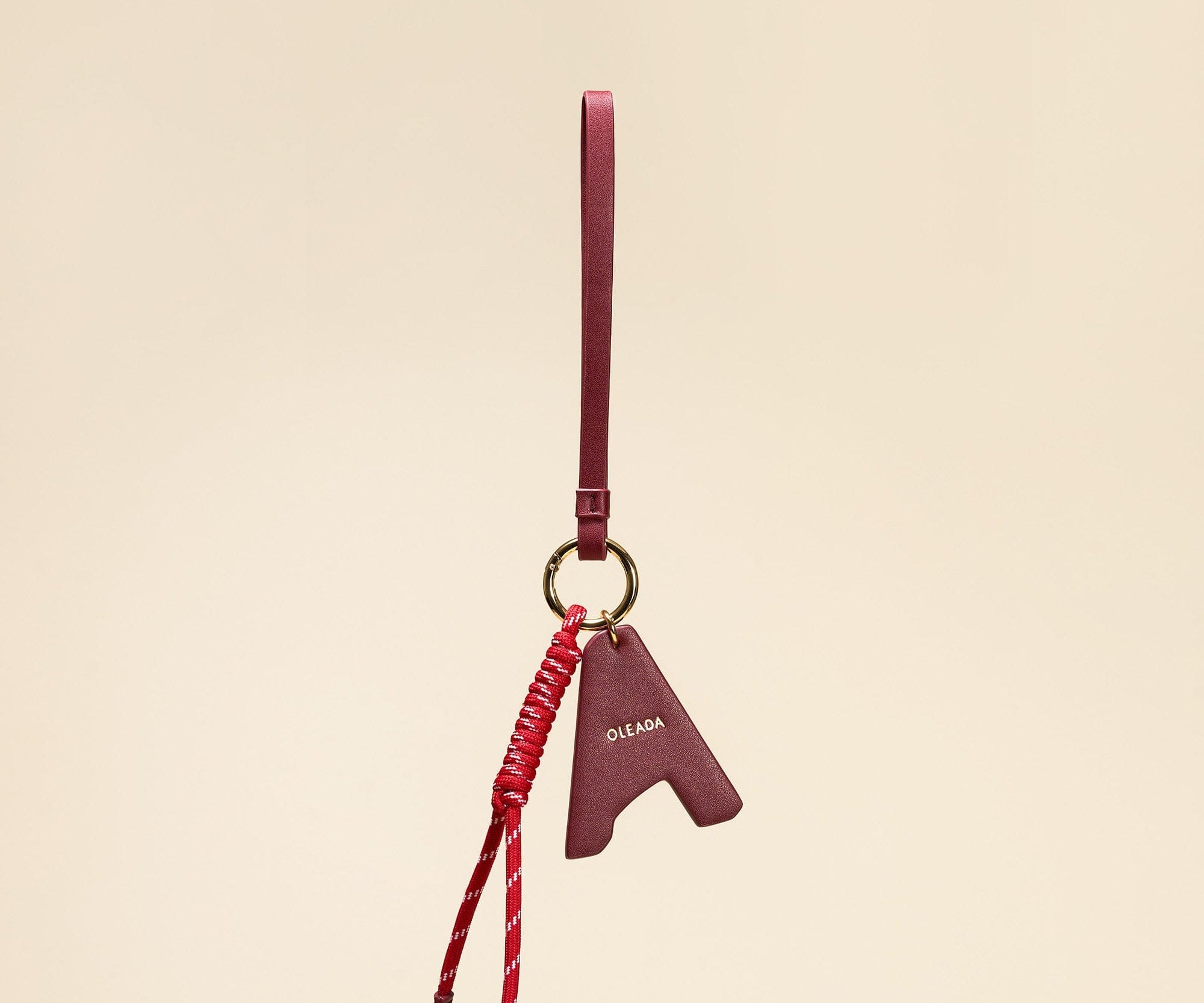 OLEADA NYC Apparel and Accessories > Women > Small Leather Goods > Leather Charm Color_Scarlet Letter A Scarlet
