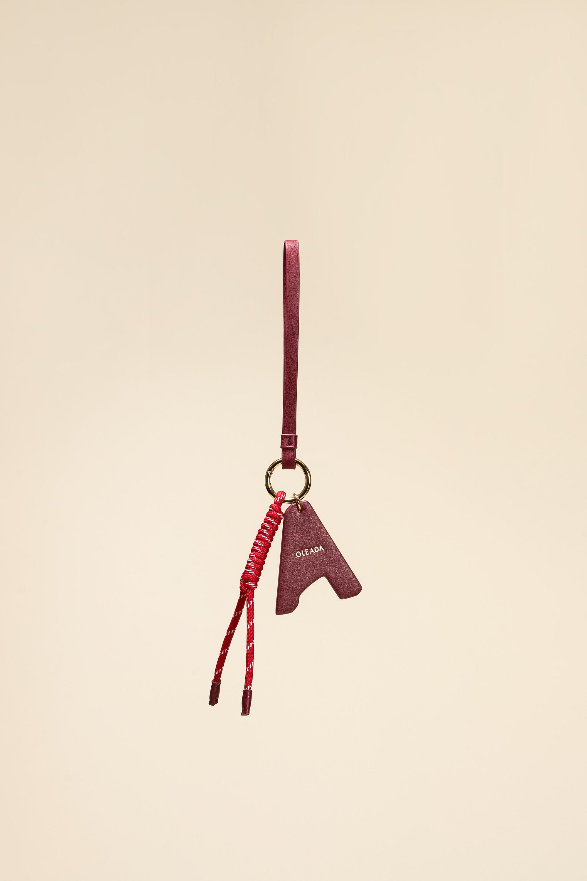 OLEADA NYC Apparel and Accessories > Women > Small Leather Goods > Leather Charm Color_Scarlet Letter A Scarlet