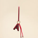 OLEADA NYC Apparel and Accessories > Women > Small Leather Goods > Leather Charm Color_Scarlet Letter A Scarlet