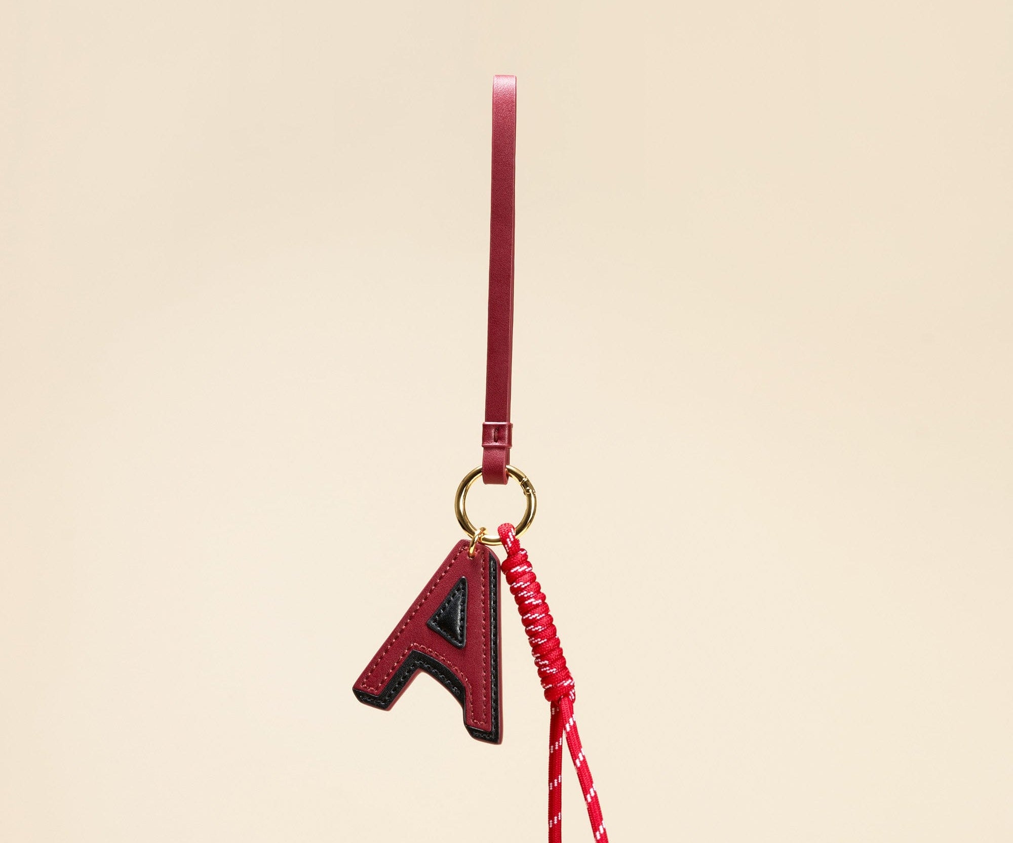 OLEADA NYC Apparel and Accessories > Women > Small Leather Goods > Leather Charm Color_Scarlet Letter A Scarlet