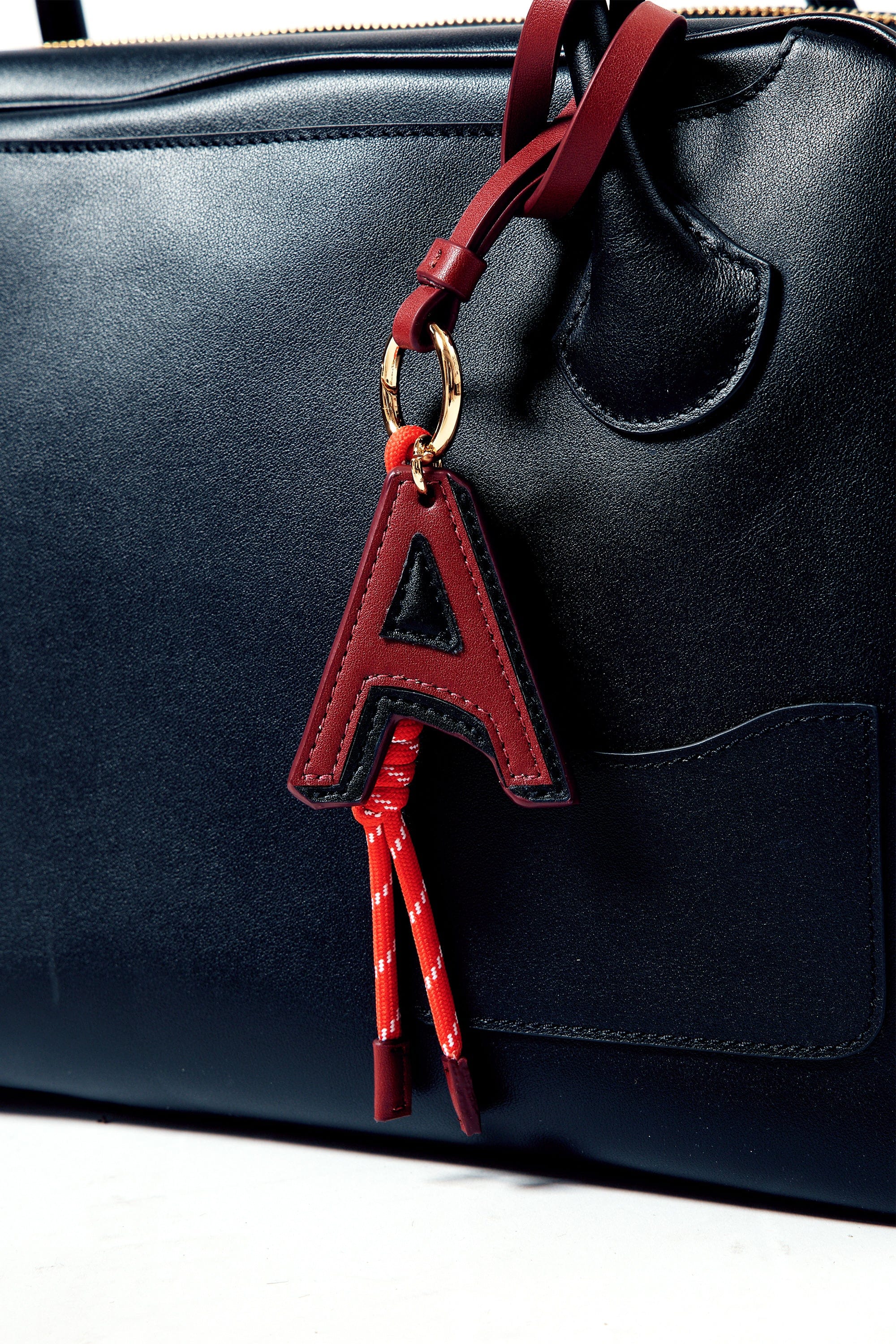 OLEADA NYC Apparel and Accessories > Women > Small Leather Goods > Leather Charm Color_Scarlet Letter A Scarlet