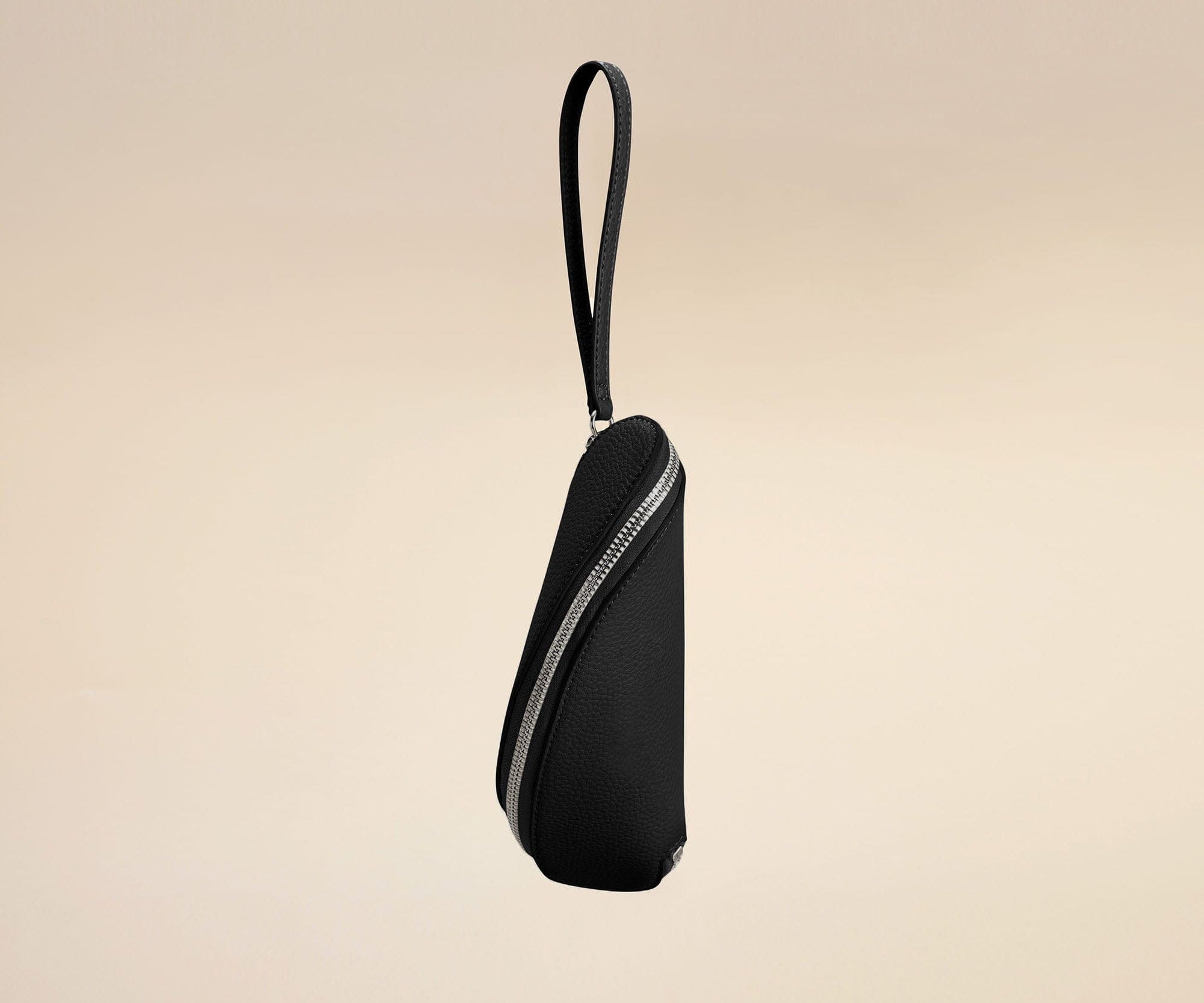 OLEADA NYC Apparel and Accessories > Women > Small Leather Goods > Leather Glasses Case Color_Caviar(S) Wavy Case