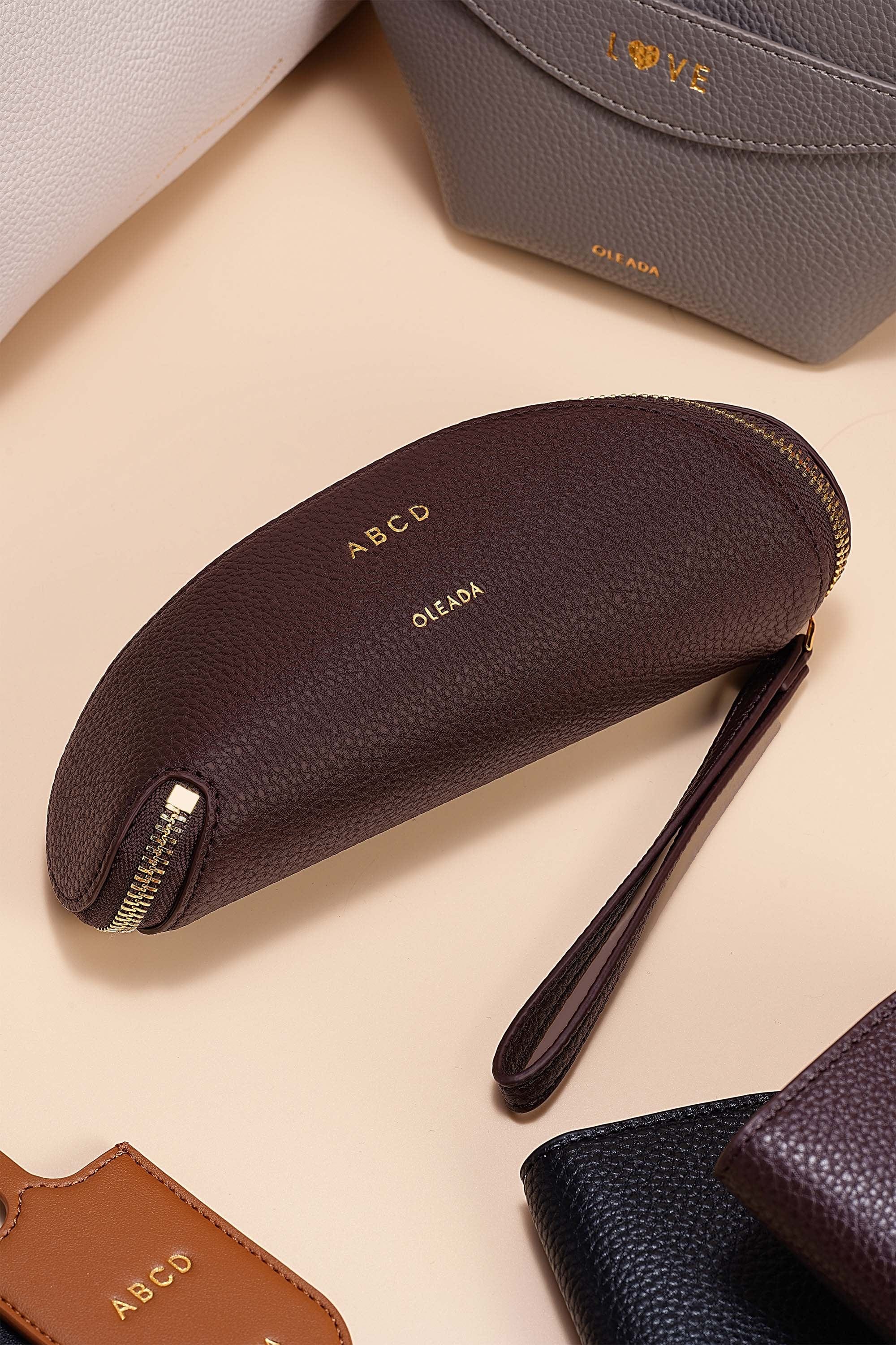 OLEADA NYC Apparel and Accessories > Women > Small Leather Goods > Leather Glasses Case Wavy Case