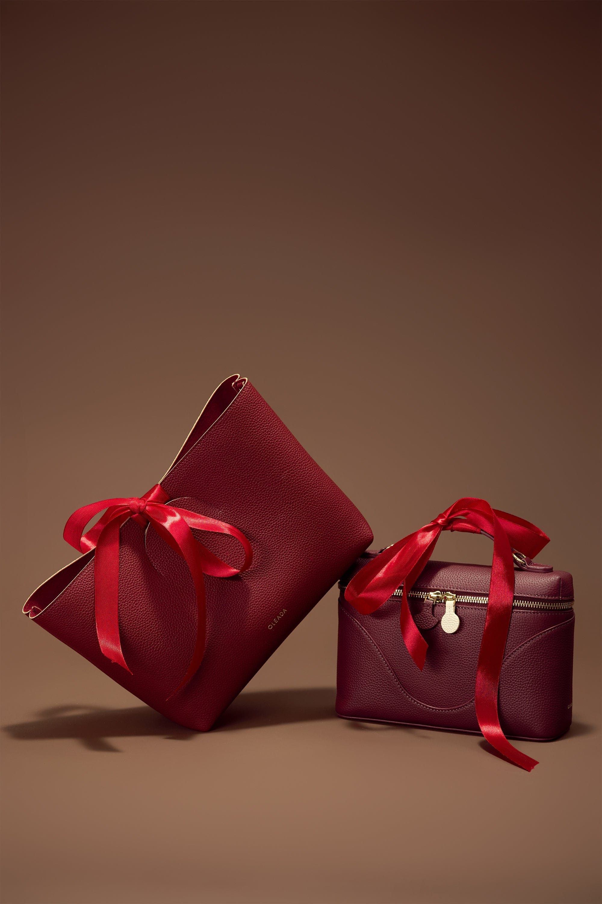 OLEADA NYC Apparel and Accessories > Women > Small Leather Goods > Leather Hand Bag Color_Scarlet Book Tote