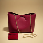 OLEADA NYC Apparel and Accessories > Women > Small Leather Goods > Leather Hand Bag Color_Scarlet Book Tote