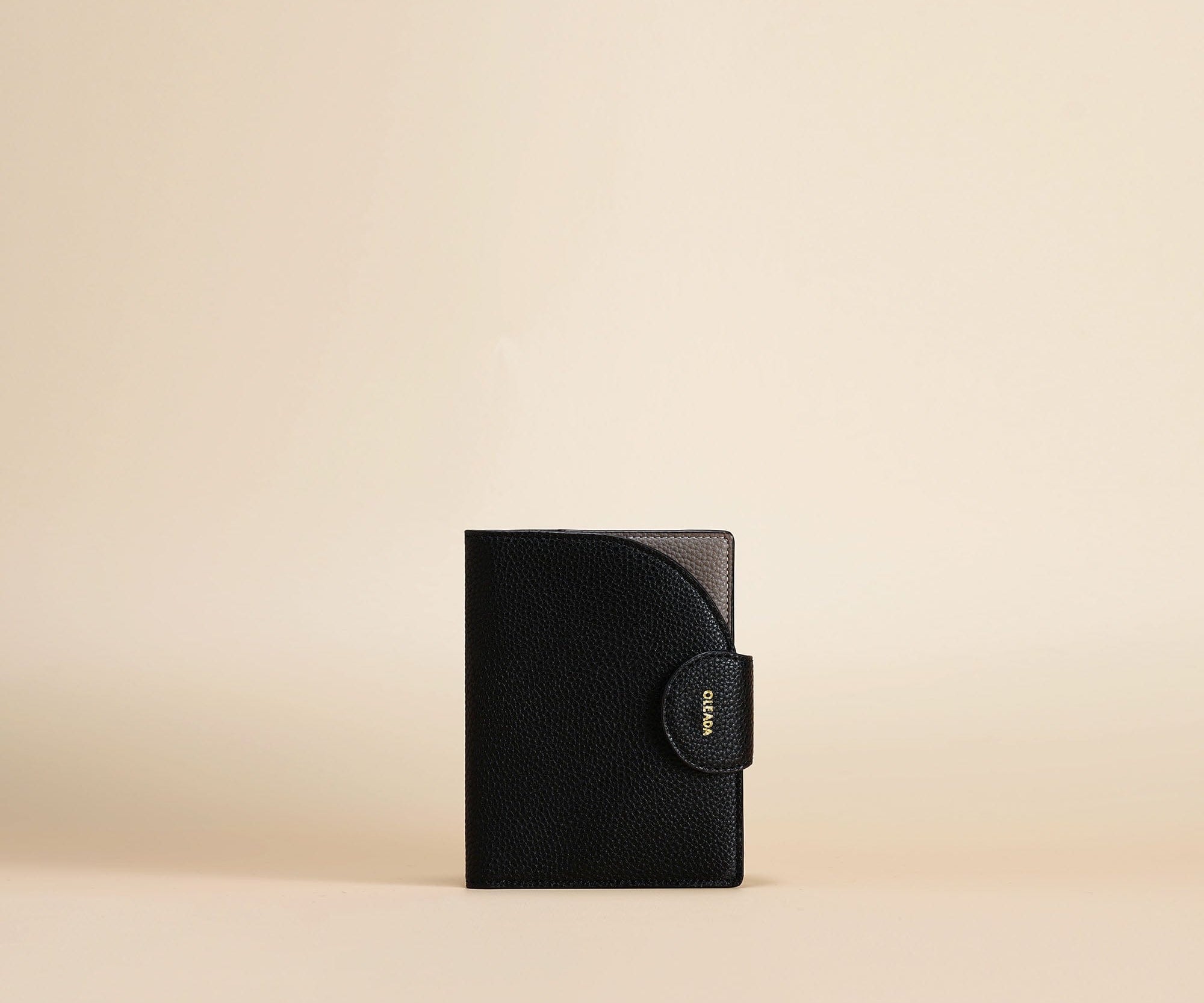 OLEADA NYC Apparel and Accessories > Women > Small Leather Goods > Leather Passport Holder Color_Caviar Jet-set Passport Holder