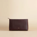 OLEADA NYC Apparel and Accessories > Women > Small Leather Goods > Leather Passport Holder Color_Cocoa Jetsetter Toiletry Bag