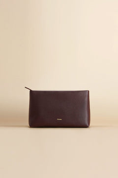 OLEADA NYC Apparel and Accessories > Women > Small Leather Goods > Leather Passport Holder Color_Cocoa Jetsetter Toiletry Bag