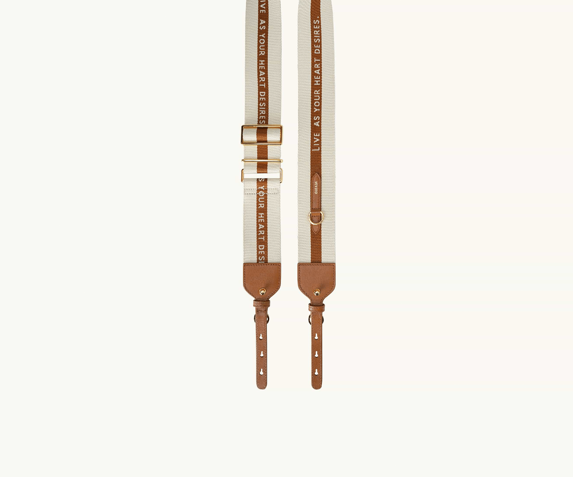 OLEADA NYC Apparel and Accessories > Women > Small Leather Goods > Leather Strap Color_Beige Canal Bag Strap