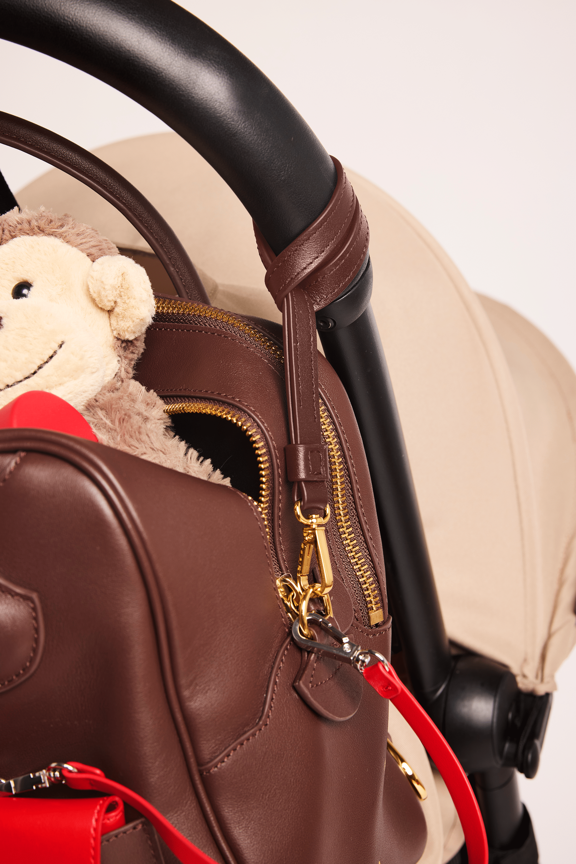 OLEADA NYC Apparel and Accessories > Women > Small Leather Goods >Leather Strap Color_Chocolate Stroll Link Strap (Set of 2)