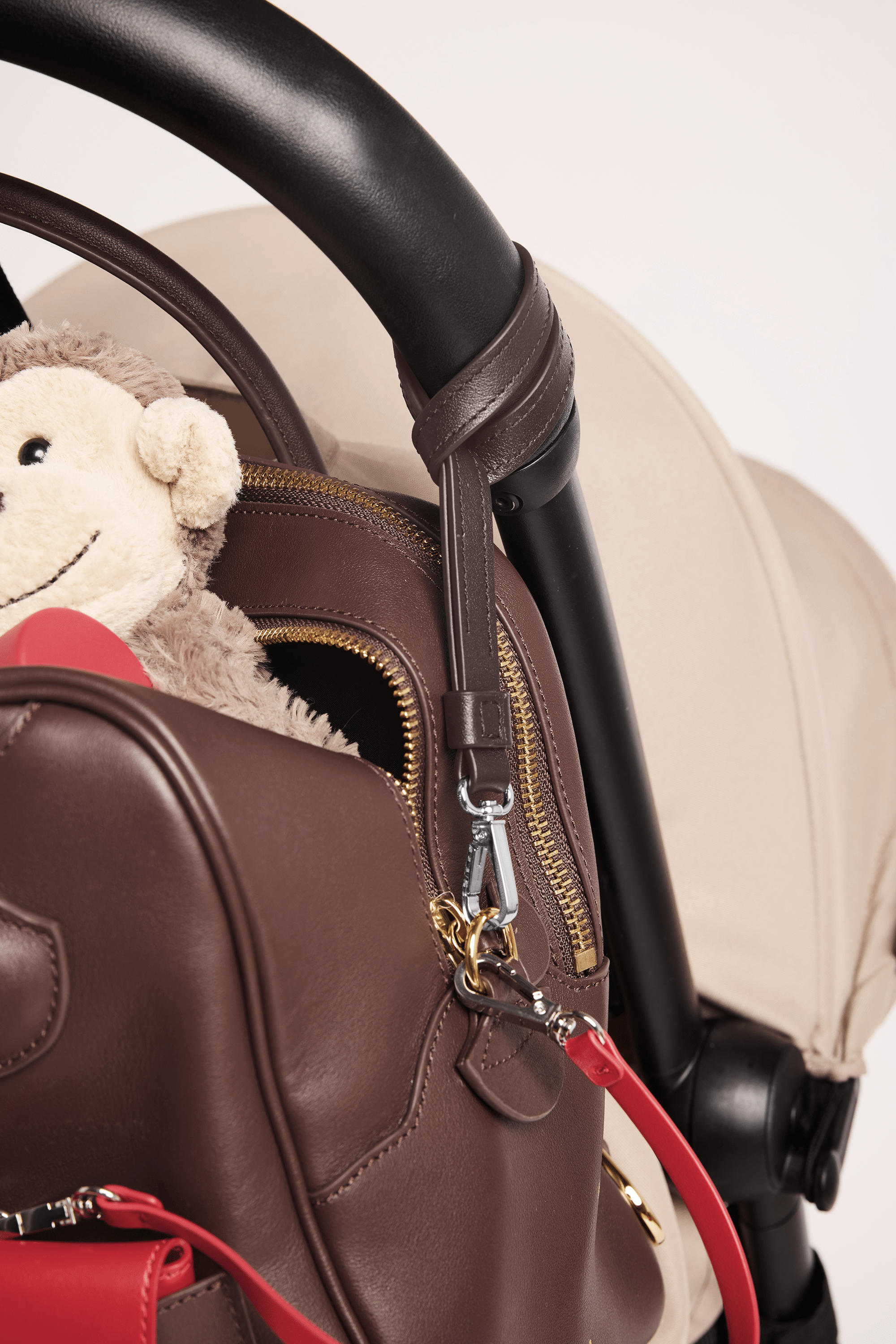 OLEADA NYC Apparel and Accessories > Women > Small Leather Goods >Leather Strap Color_Cocoa Stroll Link Strap (Set of 2)