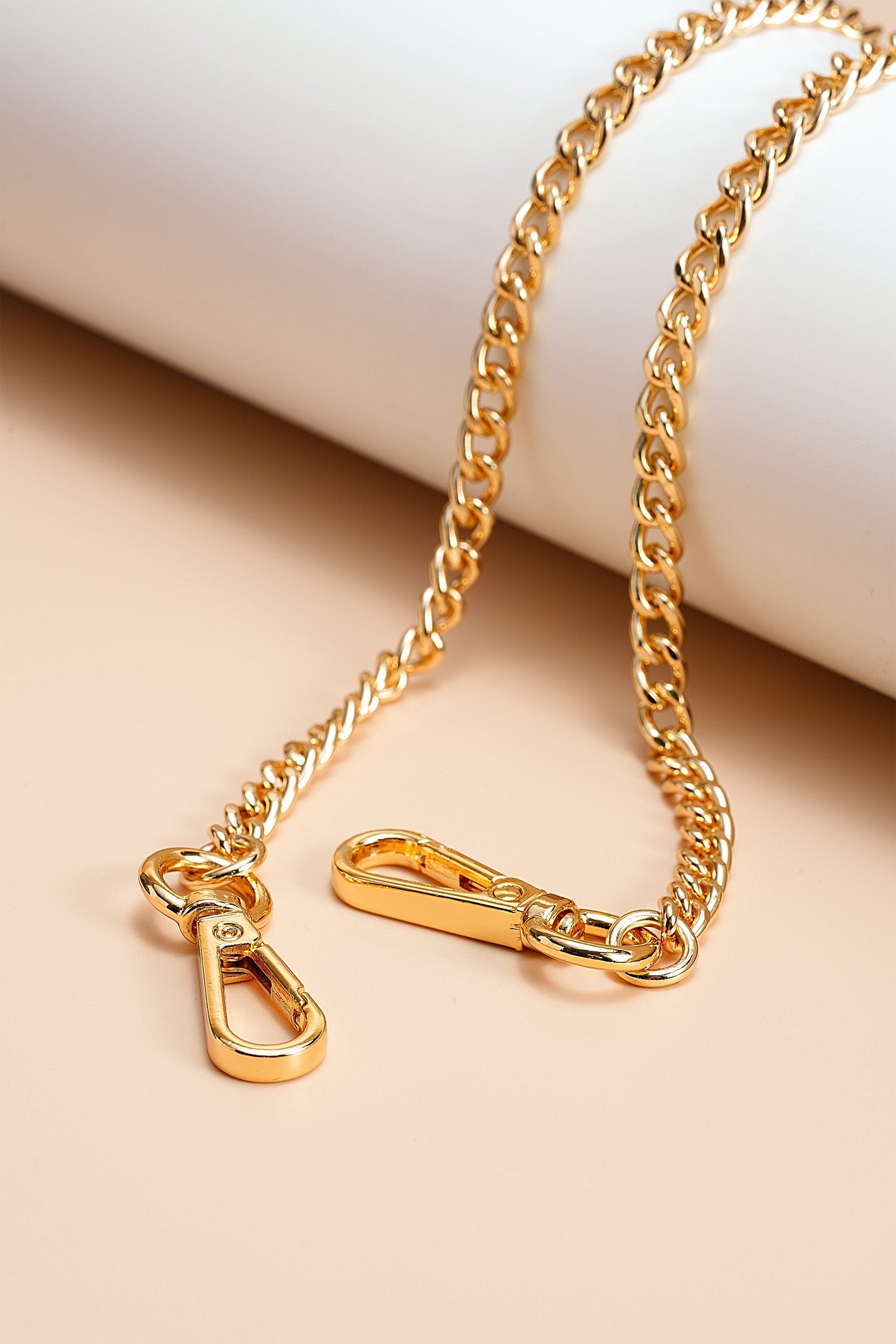 OLEADA NYC Apparel and Accessories > Women > Small Leather Goods > Leather Strap Color_Gold Chain Bag Strap