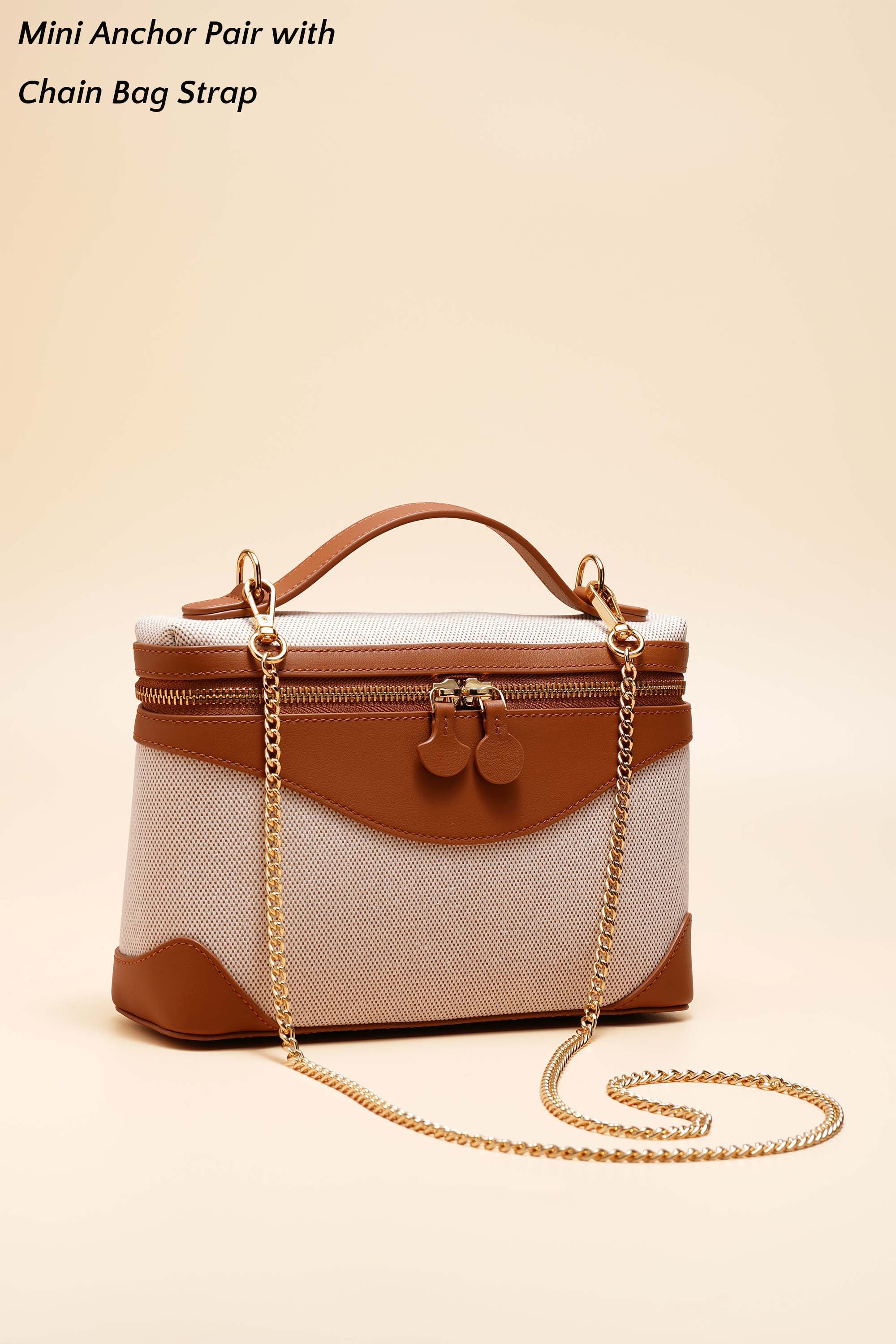 OLEADA NYC Apparel and Accessories > Women > Small Leather Goods > Leather Strap Color_Gold Chain Bag Strap
