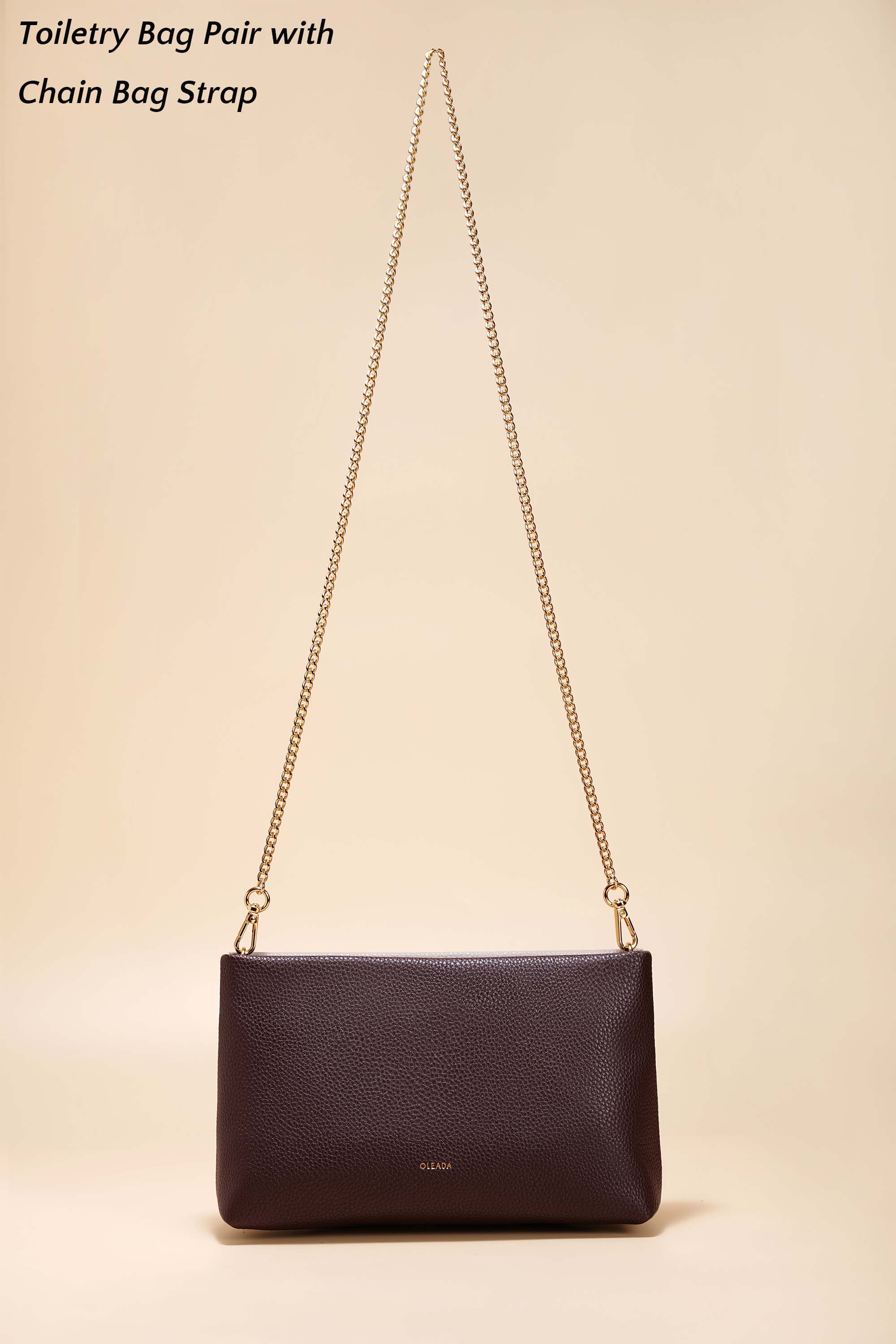 OLEADA NYC Apparel and Accessories > Women > Small Leather Goods > Leather Strap Color_Gold Chain Bag Strap