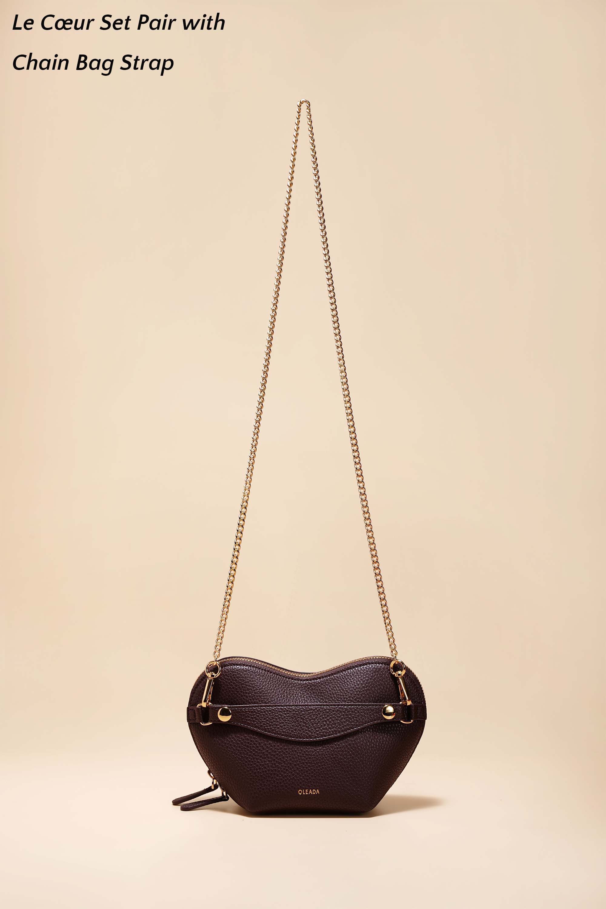 OLEADA NYC Apparel and Accessories > Women > Small Leather Goods > Leather Strap Color_Gold Chain Bag Strap