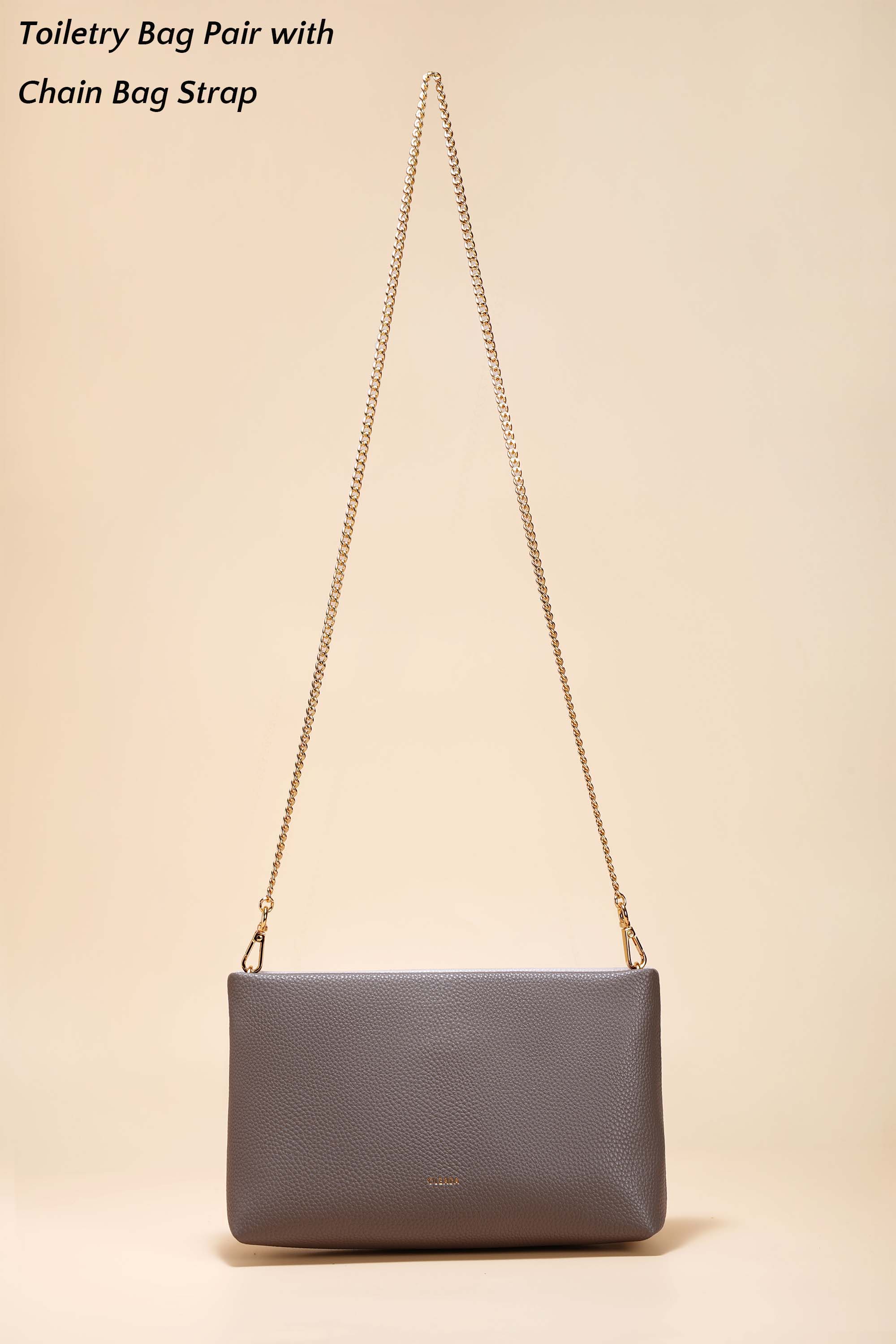 OLEADA NYC Apparel and Accessories > Women > Small Leather Goods > Leather Strap Color_Gold Chain Bag Strap