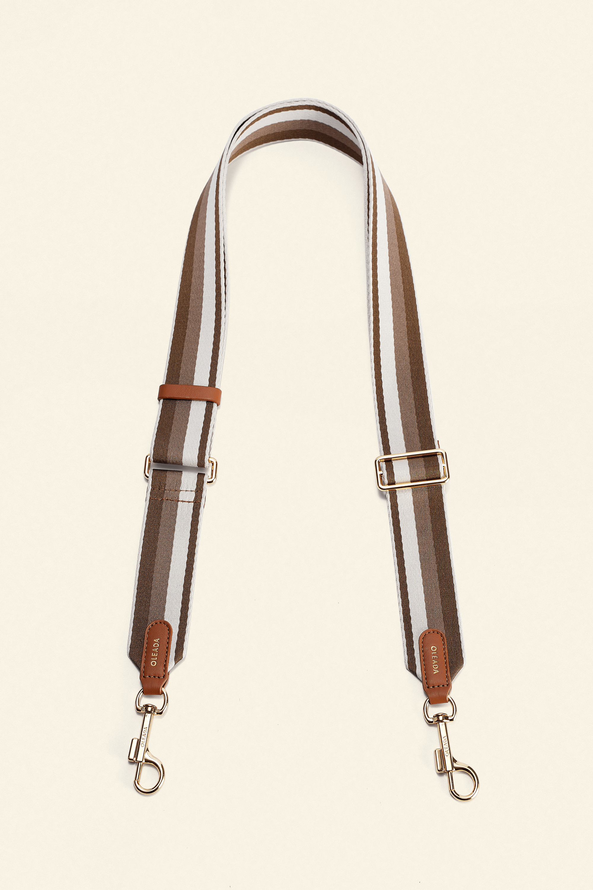 OLEADA NYC Apparel and Accessories > Women > Small Leather Goods > Leather Strap Color_Latte Canal Bag Strap