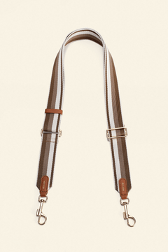 OLEADA NYC Apparel and Accessories > Women > Small Leather Goods > Leather Strap Color_Latte Canal Bag Strap