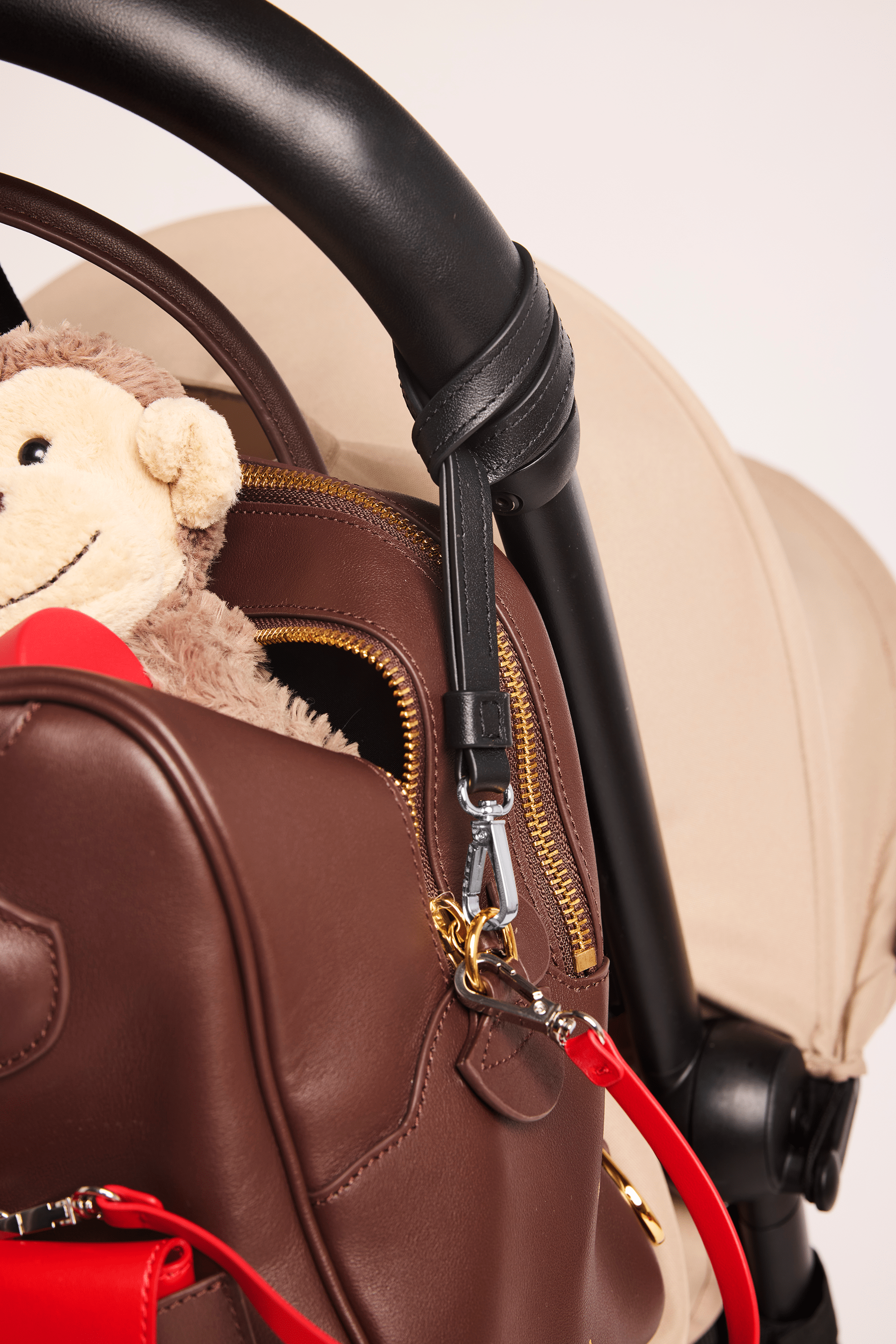 OLEADA NYC Apparel and Accessories > Women > Small Leather Goods >Leather Strap Color_Onyx(S) Stroll Link Strap (Set of 2)