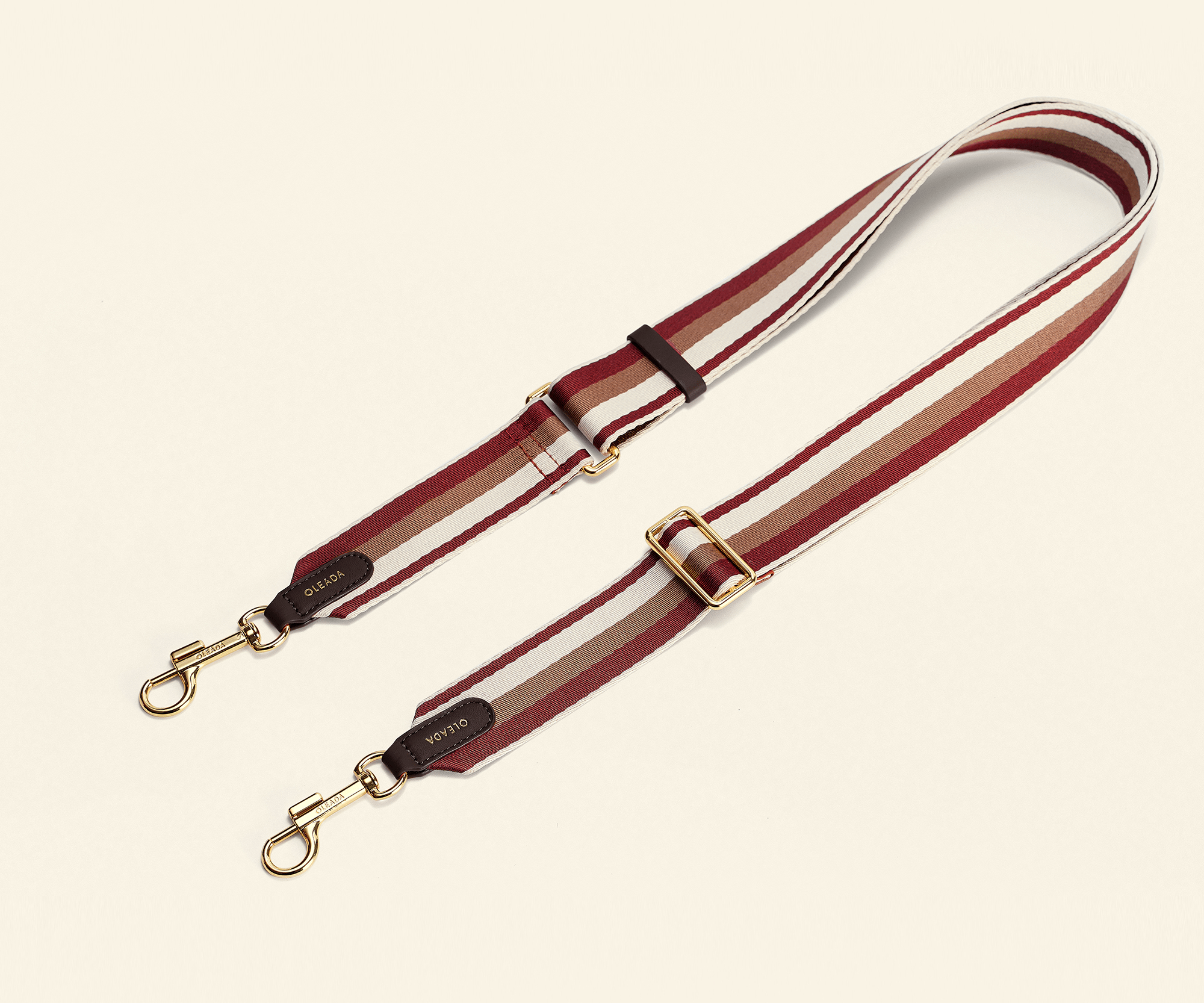 OLEADA NYC Apparel and Accessories > Women > Small Leather Goods > Leather Strap Color_Rouge Canal Bag Strap