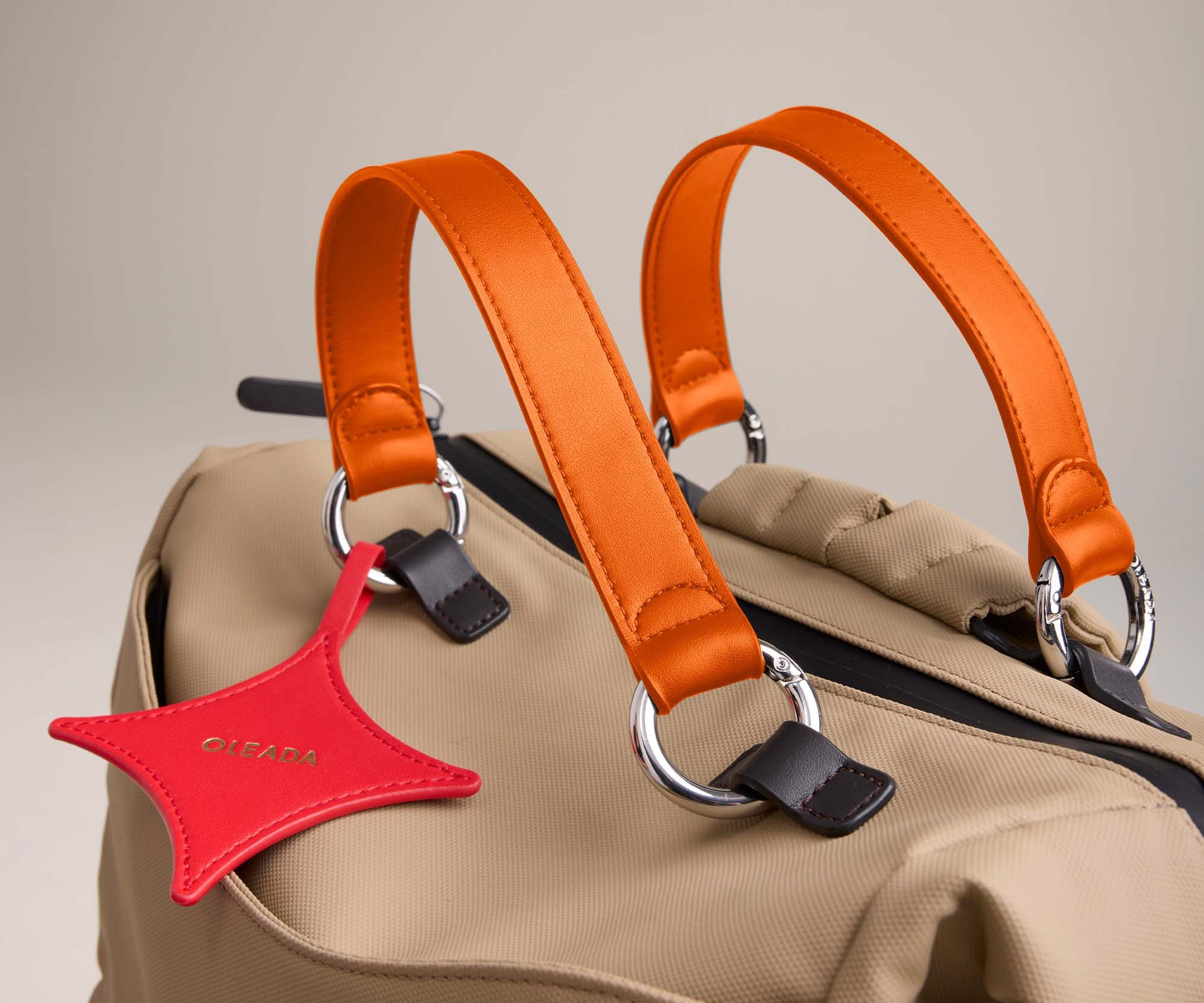 OLEADA NYC Apparel and Accessories > Women > Small Leather Goods > Leather Strap Color_Tangerine AnyBackpack Strap(Set of 2)