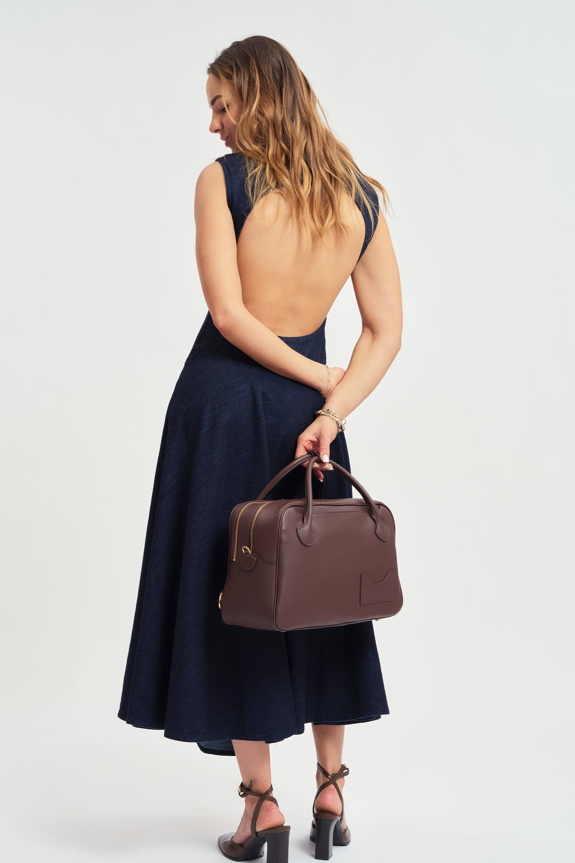 OLEADA NYC Backpack> Leather Backpack For Women > Handbag > Convertible To Shoulder Bag > Fits 14" laptop> Marina Carryall