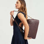 OLEADA NYC Backpack> Leather Backpack For Women > Handbag > Convertible To Shoulder Bag > Fits 14" laptop> Marina Carryall