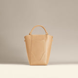OLEADA NYC Bucket Bag > Leather Tote Bag For Women > Compact Capacity Handbag > Convertible To Shoulder Bag > Tablet-friendly work bag Color_Champagne Mini Marina Bucket
