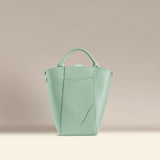 OLEADA NYC Bucket Bag > Leather Tote Bag For Women > Compact Capacity Handbag > Convertible To Shoulder Bag > Tablet-friendly work bag Color_Mint Mini Marina Bucket