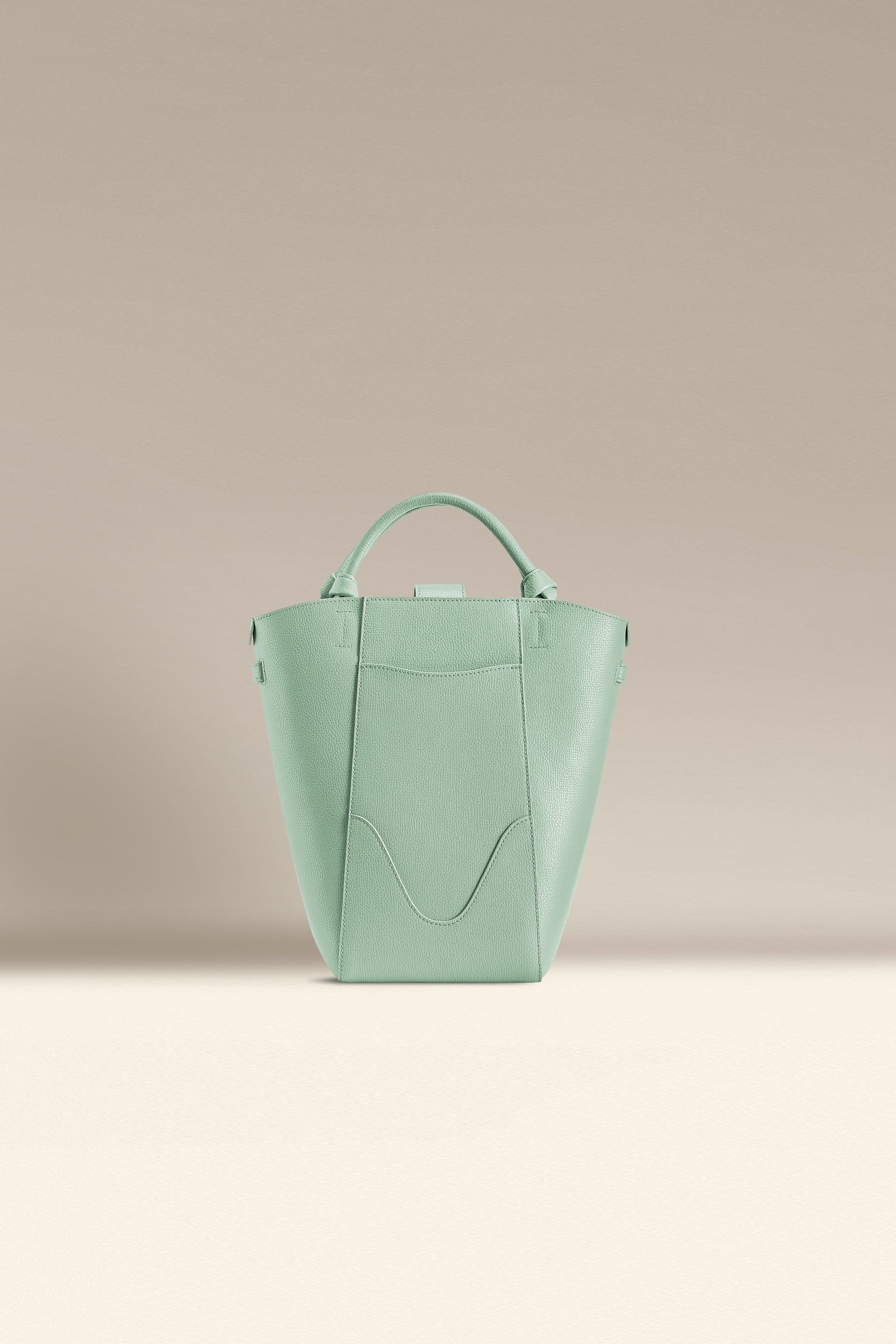 OLEADA NYC Bucket Bag > Leather Tote Bag For Women > Compact Capacity Handbag > Convertible To Shoulder Bag > Tablet-friendly work bag Color_Mint Mini Marina Bucket