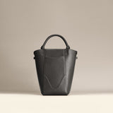 OLEADA NYC Bucket Bag > Leather Tote Bag For Women > Compact Capacity Handbag > Convertible To Shoulder Bag > Tablet-friendly work bag Color_Onyx Mini Marina Bucket