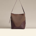 OLEADA NYC Bucket Bag > Leather Tote Bag For Women > Large Capacity Handbag > Convertible To Shoulder Bag > stylish 14 inch laptop bag Color_Espresso Marina Soft Bucket